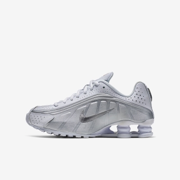 Nike Shox R4 - Sneakers - Hvide/Metal Sølv/LyseRød | DK-27717